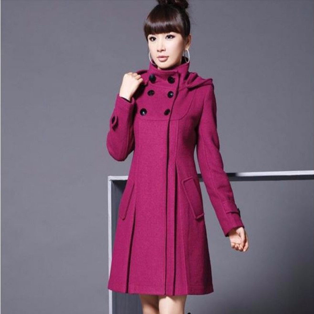 turtleneck buttoned hooded trench coat on luulla turtleneck buttoned hooded trench coat on luulla
